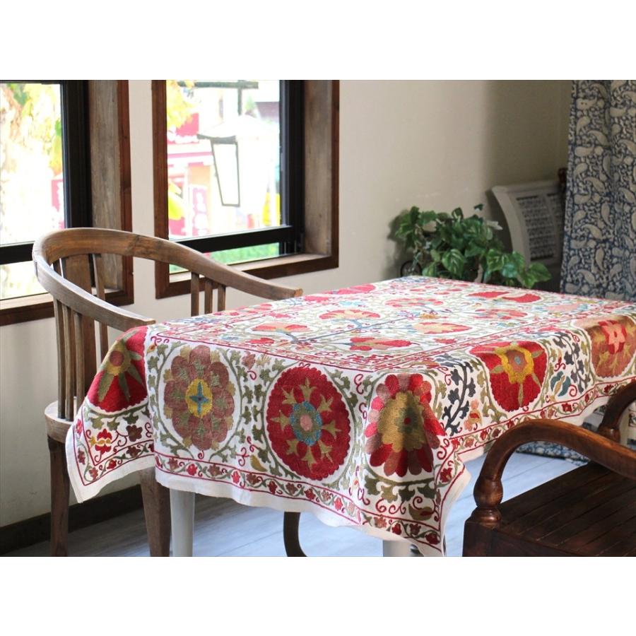 スザンニ刺繍・アンティークデザインリプロダクション 154x102cm アンティークデザインを複製した伝統柄/生命の樹・大輪の花 | ブランド登録なし | 09