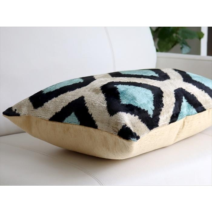 ウズベキスタン アトラス(イカット 絣) クッション 横長クッション