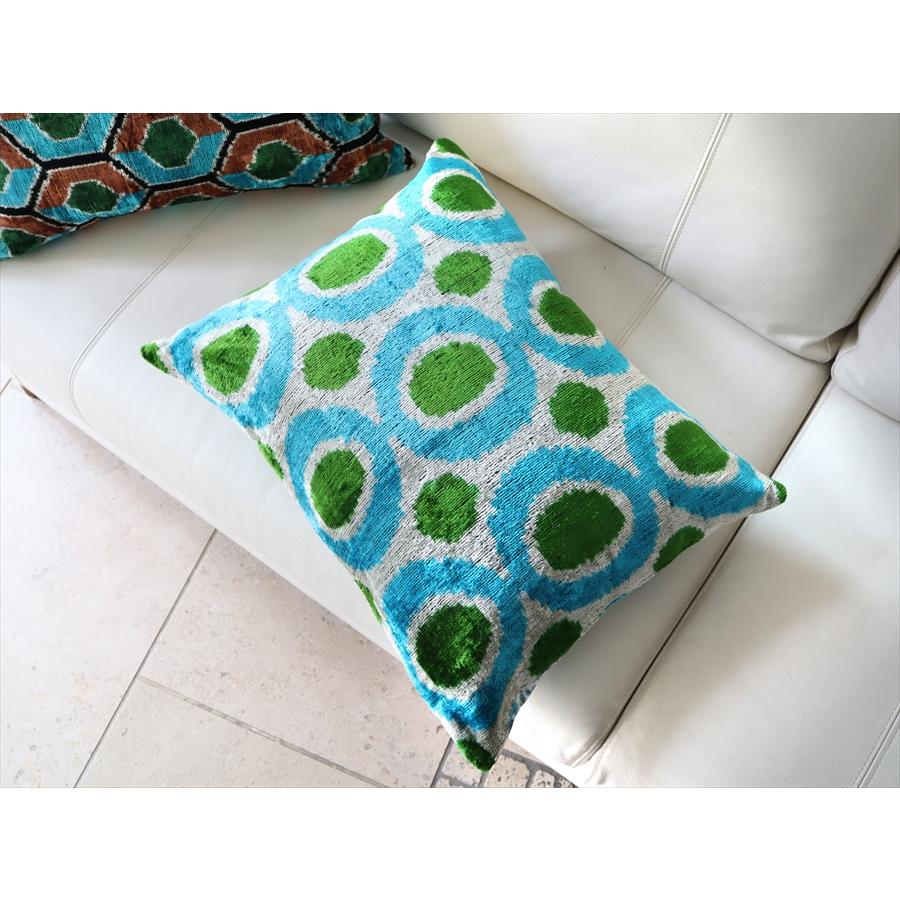 アトラス(イカット 絣) クッションカバー ウズベキスタン 横長