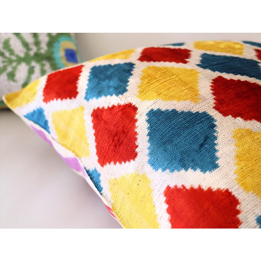 アトラス(イカット 絣) クッションカバー ウズベキスタン 横長