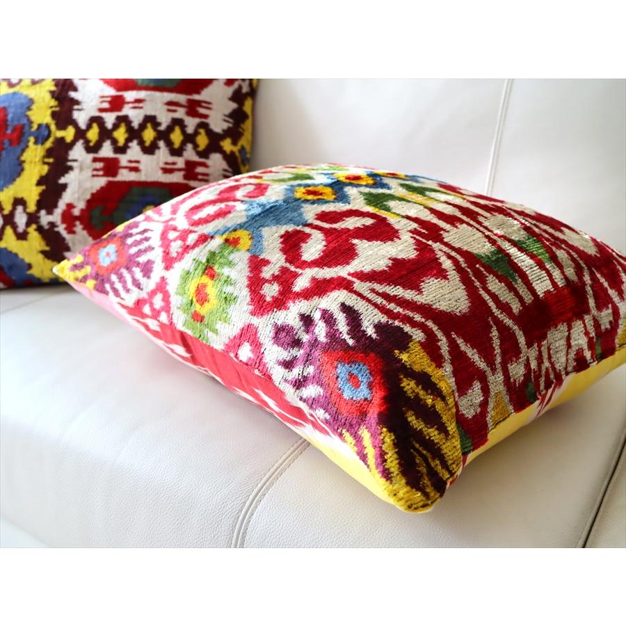 アトラス(イカット 絣) クッションカバー ウズベキスタン 横長