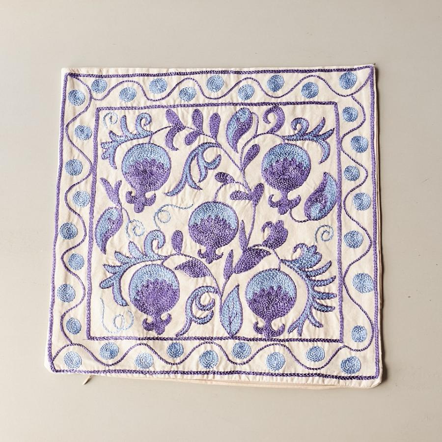 スザンニ刺繍 クッションカバー 42×40cm ウズベキスタン Suzani スザニ ザクロの実の画像