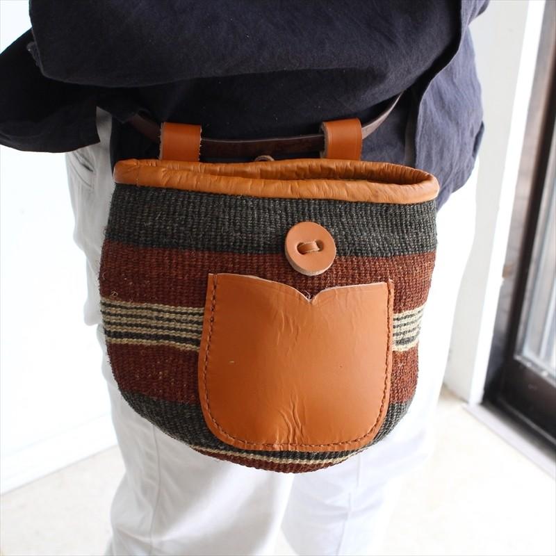 アフリカ バオバブバッグ ポシェット ウエストポーチ（ポケット付き）/牛革使用 幅24cm x高さ17cm | ブランド登録なし | 03