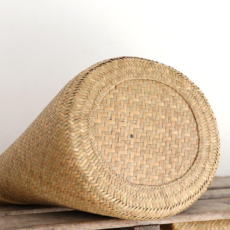かごバッグ タイ製　ナチュラルカラー　カチュー水草　二重のラウンドバスケット 大　Basket Asian straw basket, Thailand | ブランド登録なし | 03