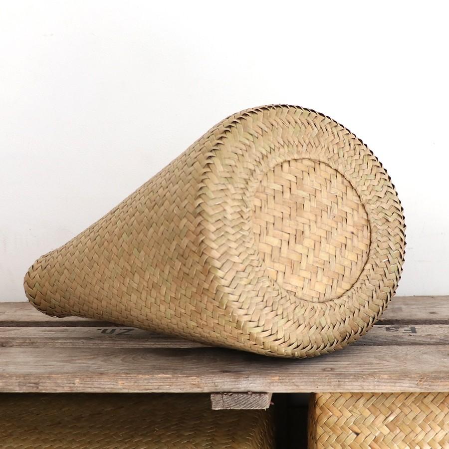 かごバッグ タイ製　ナチュラルカラー　カチュー水草　二重のラウンドバスケット 小　Basket Asian straw basket, Thailand | ブランド登録なし | 03