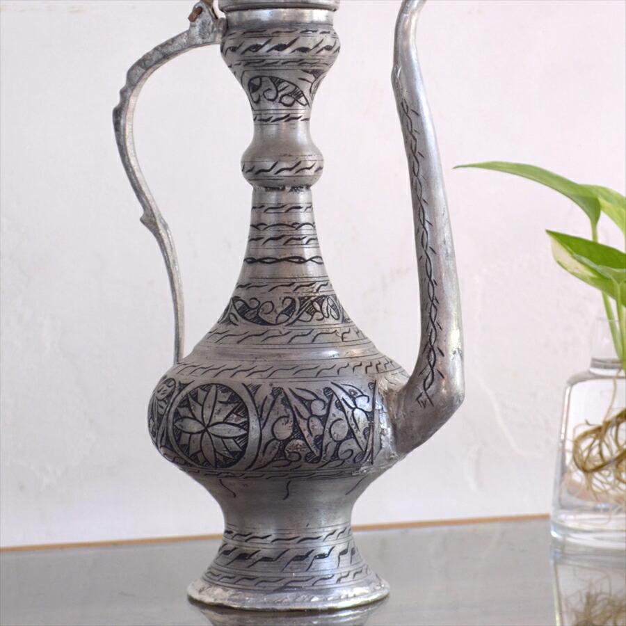 トルコ 銅製の水差し アンティークシルバー 高さ35cm | ブランド登録なし | 06