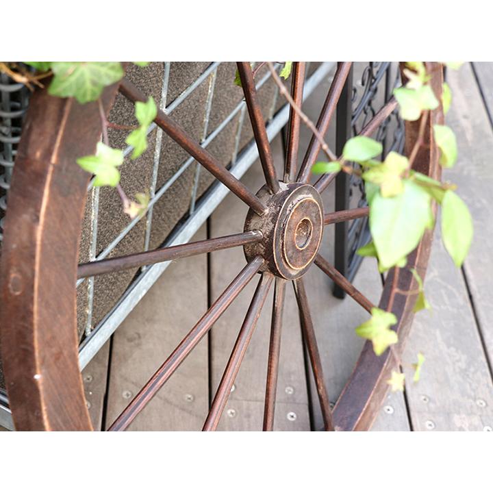 アンティーク風木製ホイール/木製車輪　直径58cm ブラウン　ガーデンウィール　ガーデニング　ウォールデコ | ブランド登録なし | 01