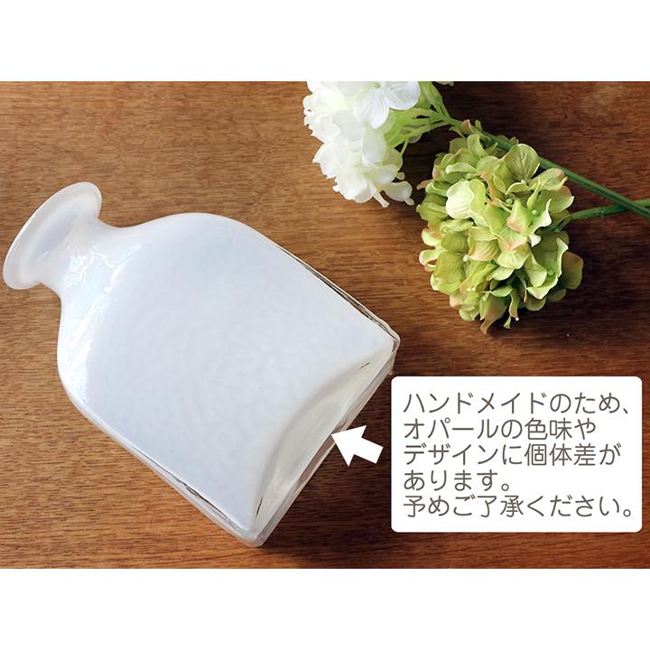 花瓶 長角瓶 一輪挿し フラワーベース ガラス シンプル オパール Ｈ17.5×Ｗ11.5×Ｄ5.5cm Flower Vase Galass Opal | ブランド登録なし | 03