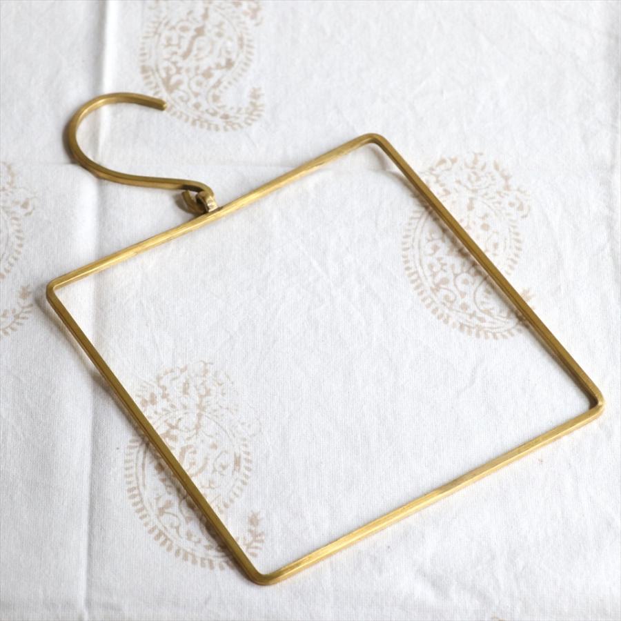 ＢＲＡＳＳ　タオルハンガー　スクエア15 x 15cm　フック長さ7.5cm | ブランド登録なし | 01