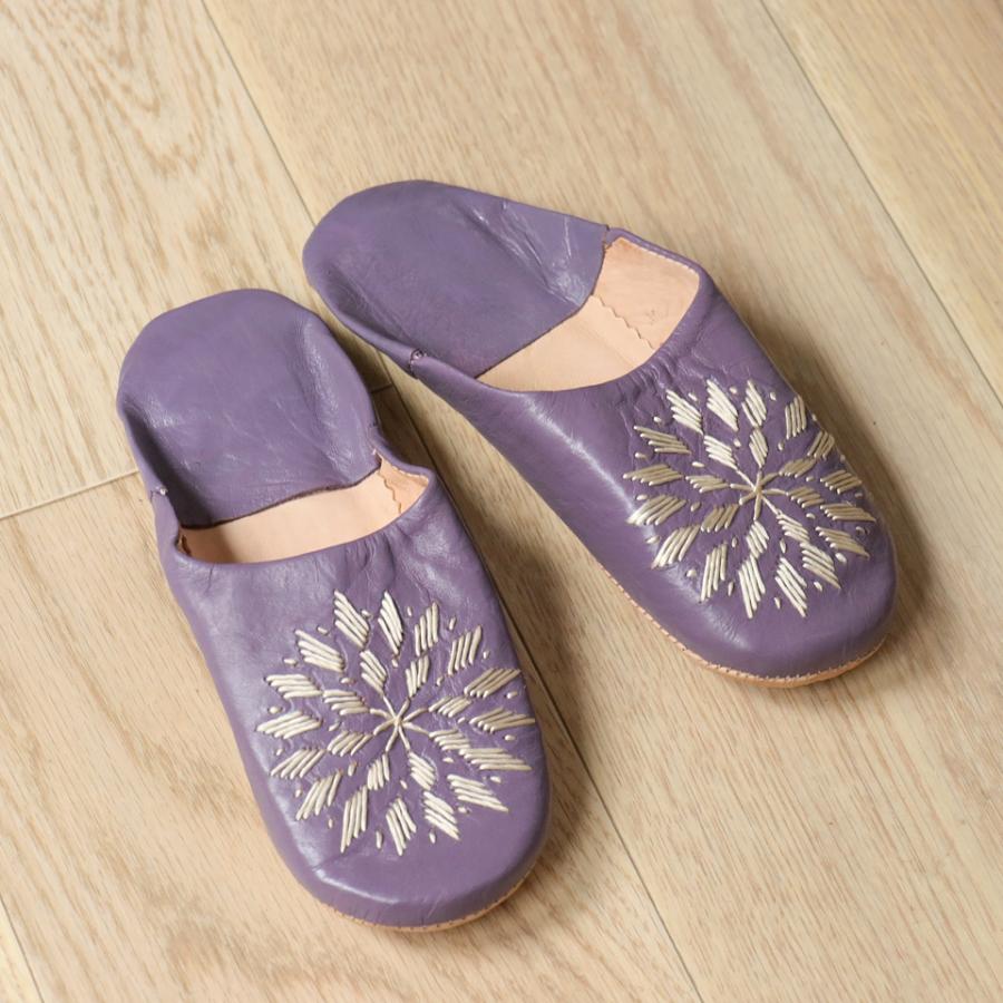 Morocco Babouche バブーシュ刺 　/24cm あけび　ベージュ | 