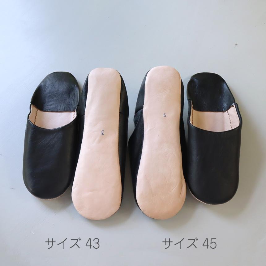 バブーシュ ブラック 28cm（45）シンプル 無地　モロッコ　羊革スリッパ ハンドメイド | ブランド登録なし | 03