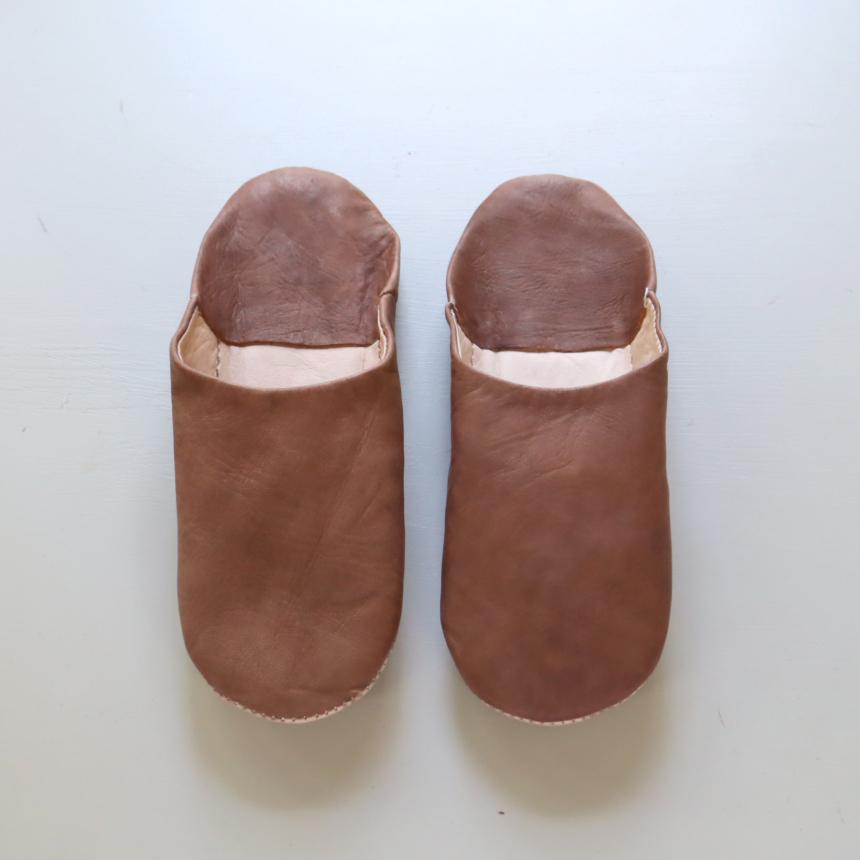 バブーシュ マットブラウン 26cm（43）シンプル 無地　モロッコ　羊革スリッパ ハンドメイド | ブランド登録なし | 01