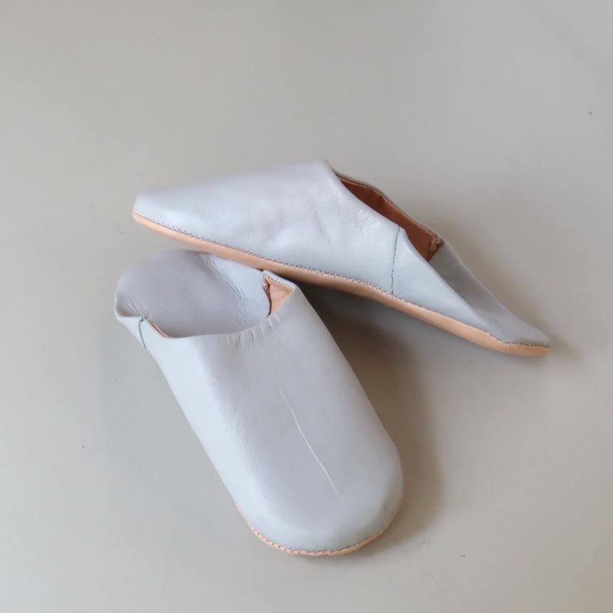 バブーシュ ライトグレー 26cm（43）シンプル 無地　モロッコ　羊革スリッパ ハンドメイド | ブランド登録なし | 02