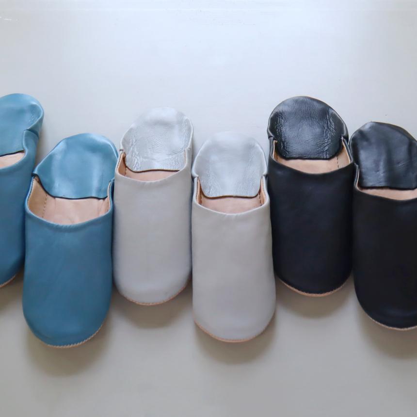 バブーシュ ライトグレー 26cm（43）シンプル 無地　モロッコ　羊革スリッパ ハンドメイド | ブランド登録なし | 03