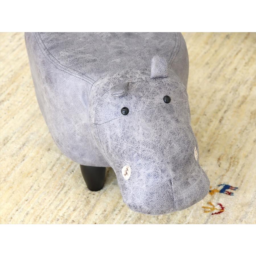 超格安一点 かばのモチーフ スツール グレー H36xw64 5xd33cm オットマン イス オットマン Hipermedic Com Br