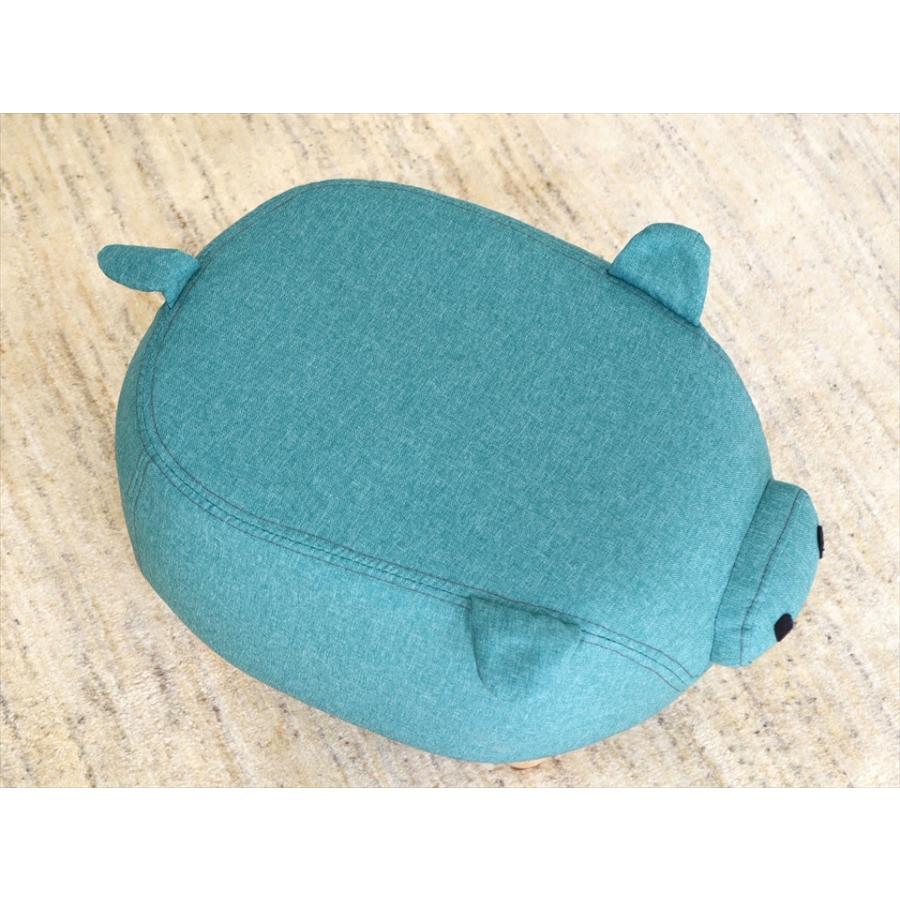 ぶたのモチーフ スツール ブルーグリーン H36xW50xD32cm オットマン | ブランド登録なし | 03