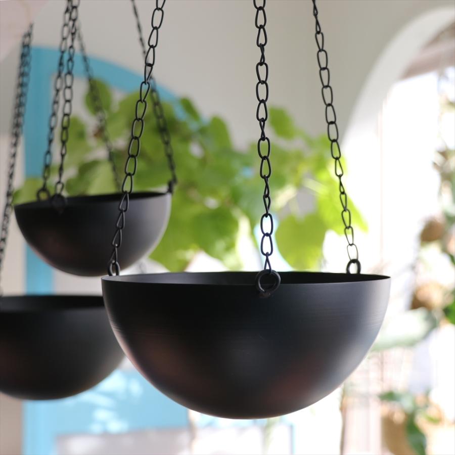 ハンギング　プランター/鉢カバー　アイアン　Lサイズ　直径25cm　ブラック |  | 02