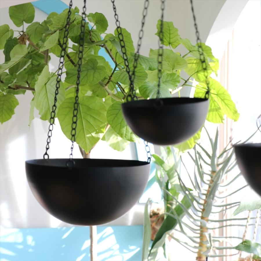 ハンギング　プランター/鉢カバー　アイアン　Mサイズ 直径20cm ブラック |  | 02