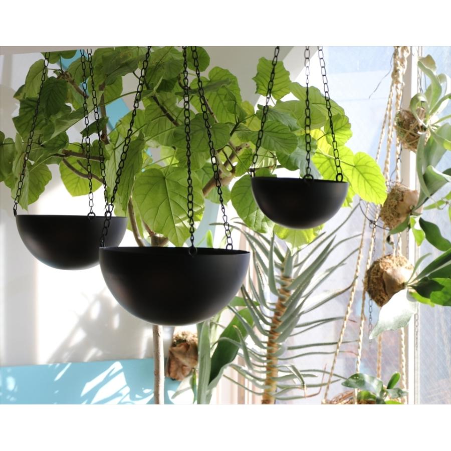 ハンギング　プランター/鉢カバー　アイアン　Mサイズ 直径20cm ブラック |  | 03