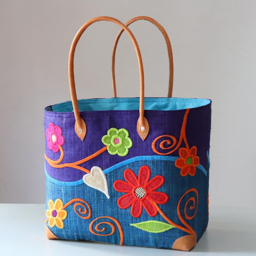 マダガスカル ラフィアのバッグ Lサイズフレンチ マルシェ