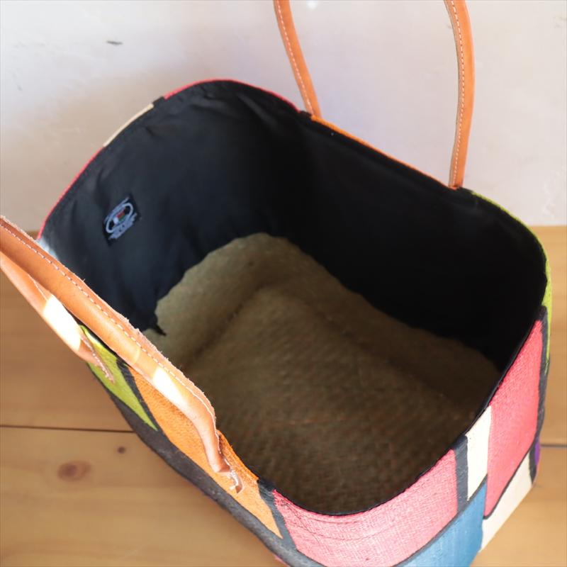 フランスマダガスカルのマルシェバックグラデーション かごバッグ Mサイズ Marche Bag (M) | AMPIANA