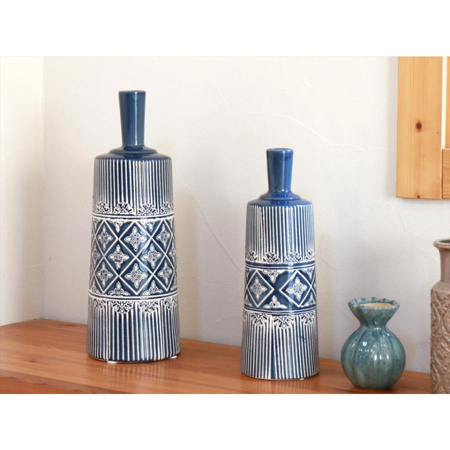 陶器 インテリア ボトル 高さ51cm　オランダ製 ブルー | ブランド登録なし | 01
