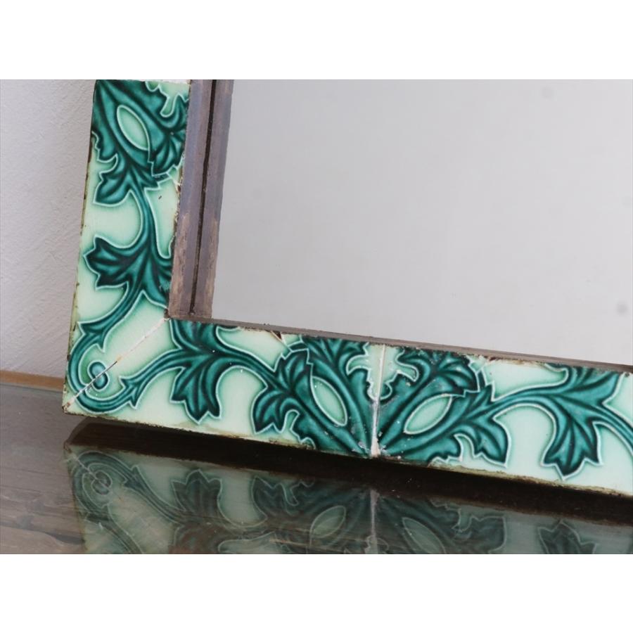 マジョリカタイルミラースクエア 30.5×30.5cm リーフデザイン majolica