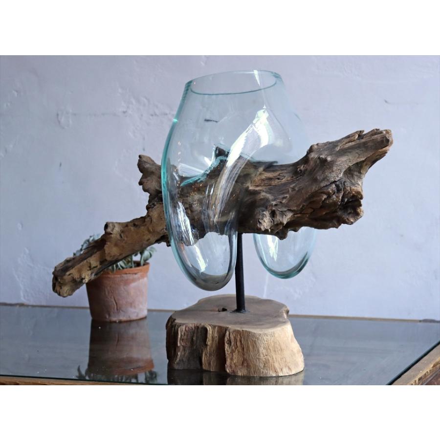 流木 ガラスベース H35xW51xD26cm フラワーベース 花瓶 glass 流木 ガラスベース H35xW51xD26cm フラワーベース 花瓶 glass