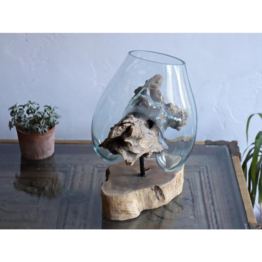 流木 ガラスベース H35xW51xD26cm フラワーベース 花瓶 glass 流木 ガラスベース H35xW51xD26cm フラワーベース 花瓶 glass