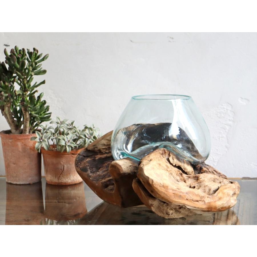 流木 フラワーベース 花瓶 H23xW34xD24cm ガラスベース glass 流木 フラワーベース 花瓶 H23xW34xD24cm ガラスベース glass