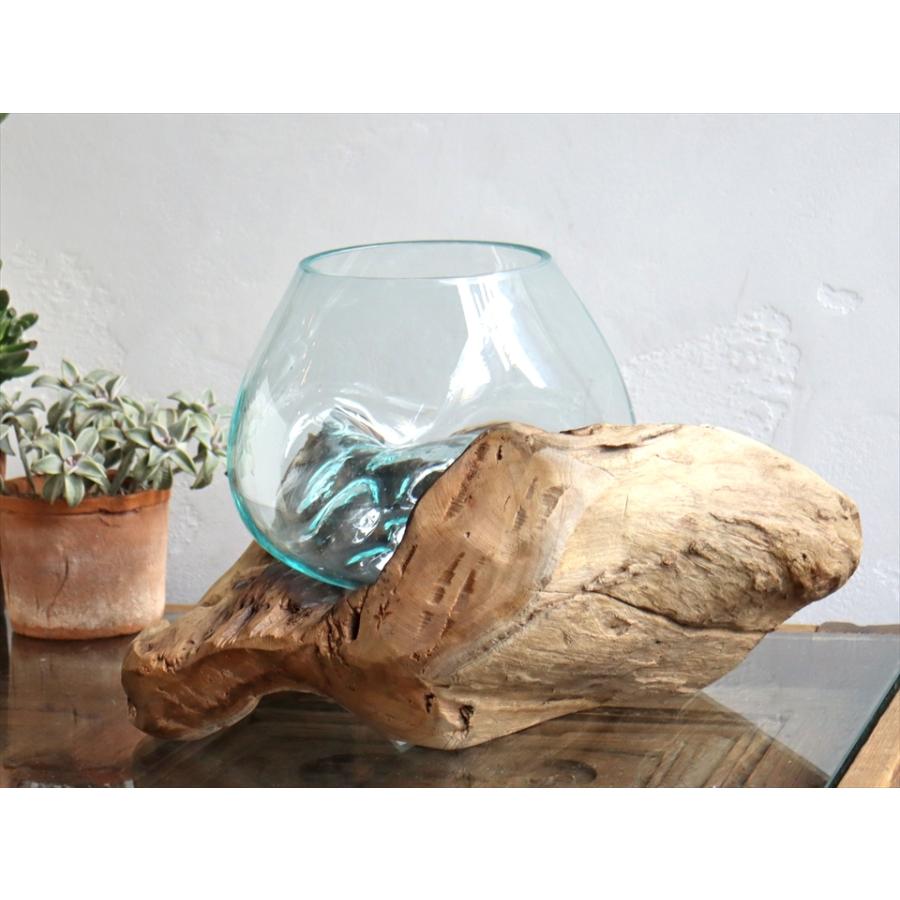 流木 フラワーベース 花瓶 H23xW34xD24cm ガラスベース glass 流木 フラワーベース 花瓶 H23xW34xD24cm ガラスベース glass