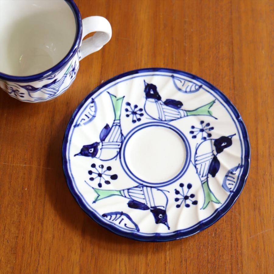 カップ＆ソーサー ブルーバード ヤズド(イラン) 製 陶器 食器 電子