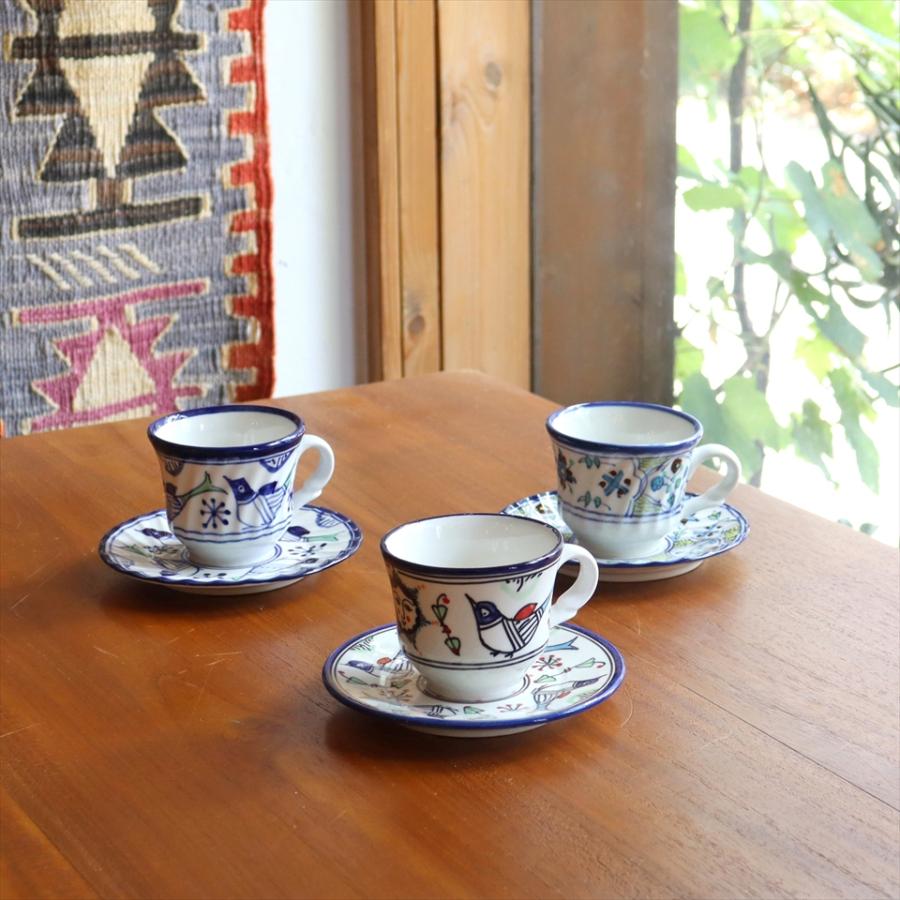 青い幾何学模様の大皿 イラン製 陶芸 大皿 デザイン