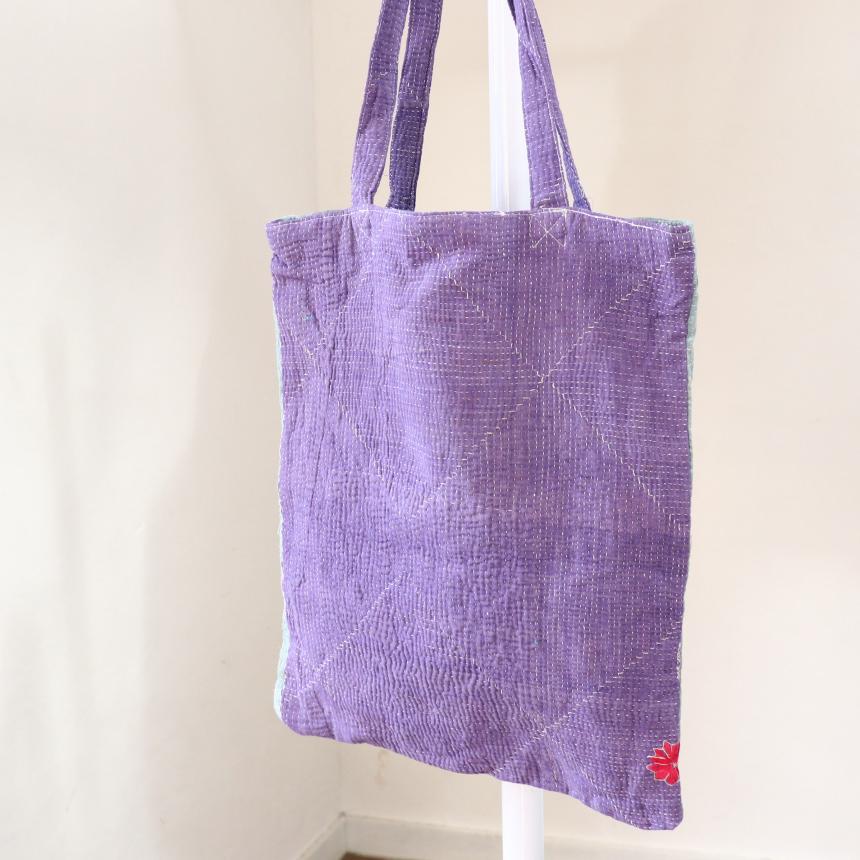 カンタ刺繍　フラットトートバッグ　現品ヴィンテージカンタ　肩掛けショルダー　A4サイズが入る |  | 02