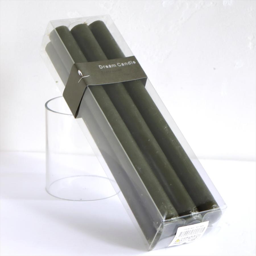 アロマキャンドル　スティック　テーパーキャンドル　6本セット H25cmダークグリーン　パインの香り | ブランド登録なし