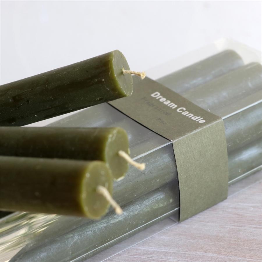 アロマキャンドル　スティック　テーパーキャンドル　6本セット H25cmダークグリーン　パインの香り | ブランド登録なし | 01