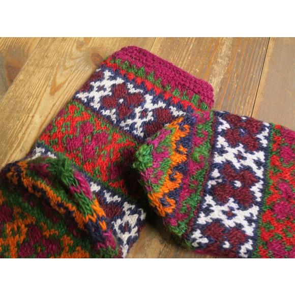 アンティーク トルコ手編みウール靴下ワインレッド オレンジ 小花ボーダー cm Tcorap047 インプレッションオブギャッベ 通販 Yahoo ショッピング