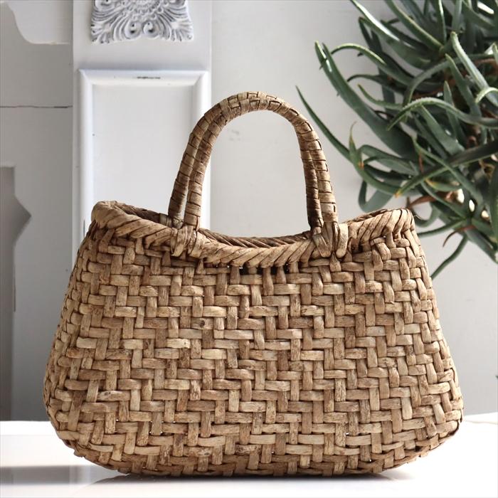 くるみ カゴバッグ/網代編み 扇型/中サイズ 幅34cmx本体の高さ19cmxマチ11cm 重さ340g | ブランド登録なし | 01