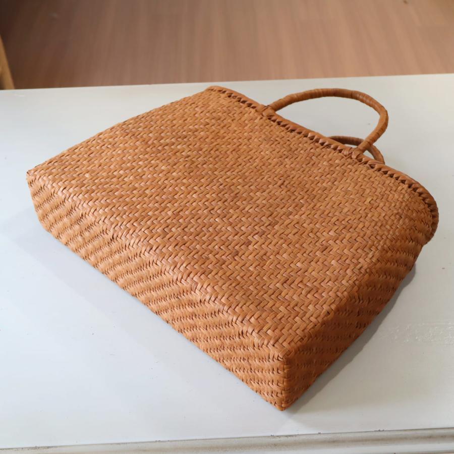 やまぶどう 籠バッグ 極細編み 小判型 削り仕上げ 巾41cm 高さ（本体