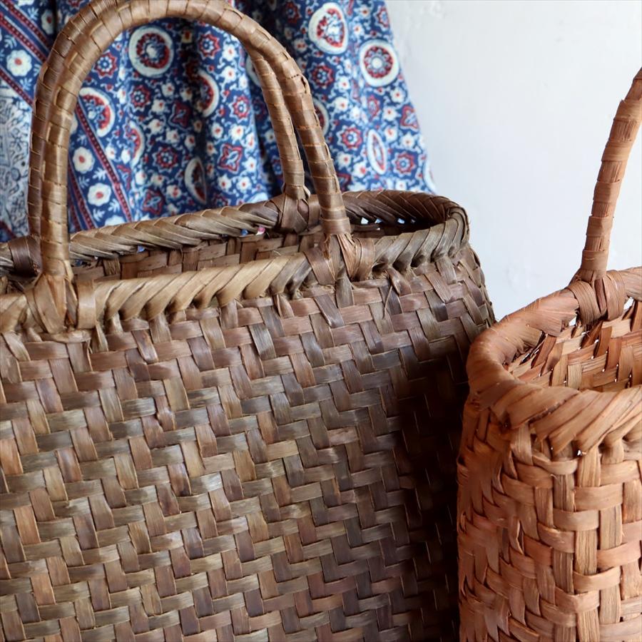 くるみ カゴバッグ 網代編み シンプル中サイズ 巾32cm 高さ（本体