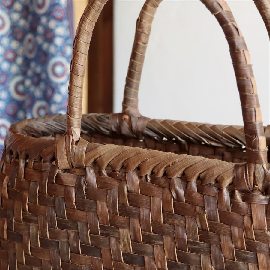 くるみ カゴバッグ 網代編み シンプル中サイズ 巾32cm 高さ（本体