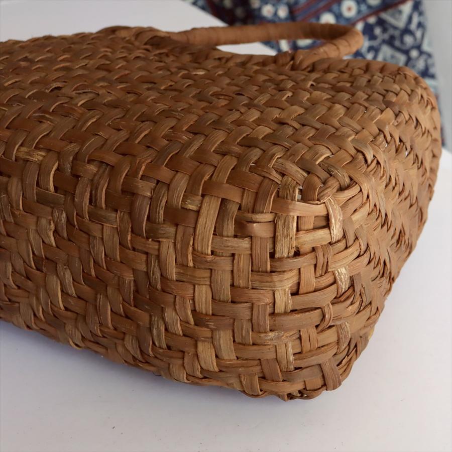 やまぶどう カゴバッグ 扇型 網代編み/白皮 巾32cm 高さ（本体）18cm 重さ450g | ブランド登録なし | 10