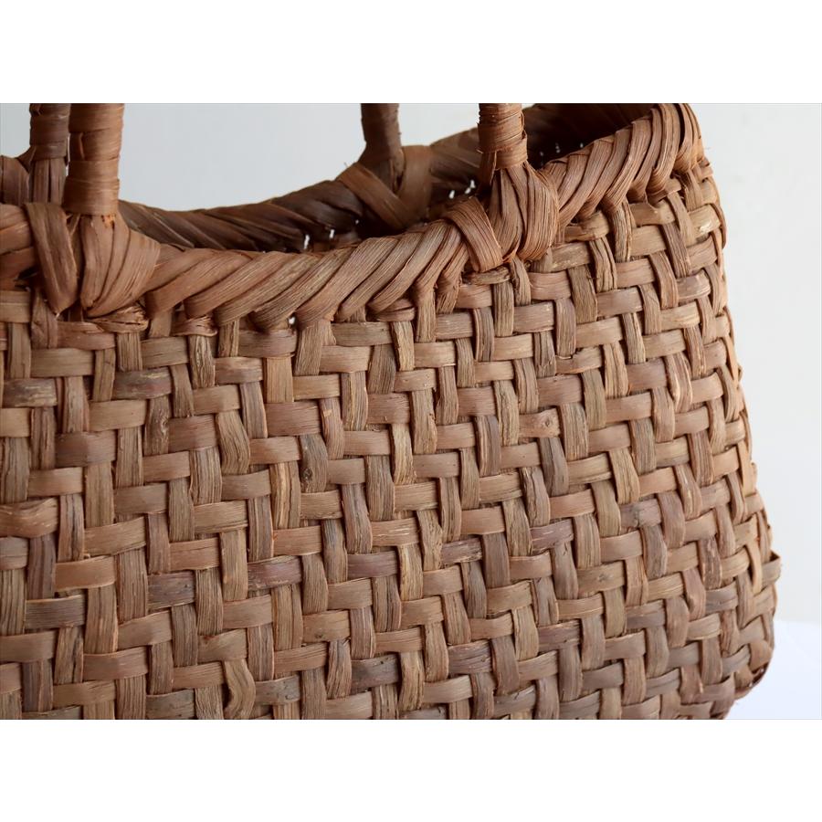 やまぶどう カゴバッグ 扇型 網代編み/白皮 巾32cm 高さ（本体）18cm 重さ450g | ブランド登録なし | 04