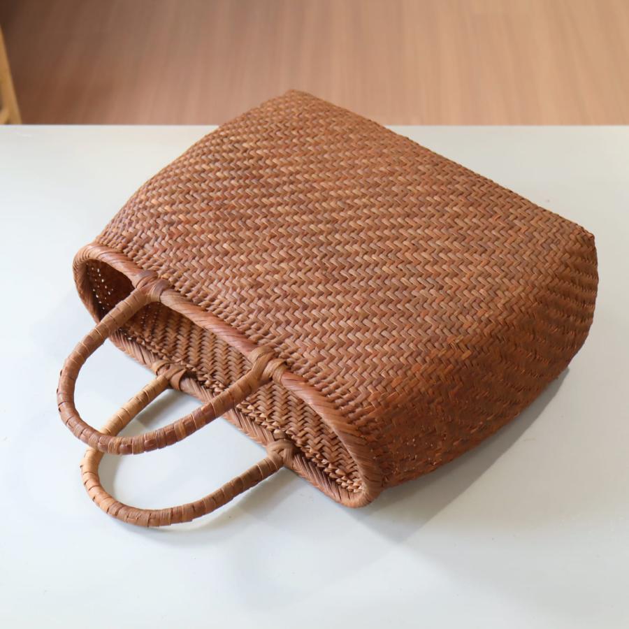 やまぶどう カゴバッグ/3mmひご 網代編み 紅皮/大サイズ 巾33cm 高さ