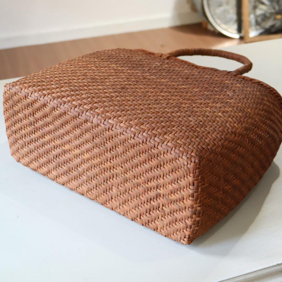 やまぶどう カゴバッグ/3mmひご 網代編み 紅皮/大サイズ 巾33cm 高さ