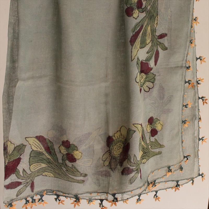 コットンスカーフ スクエア　トルコ伝統のオヤスカーフ花の縁飾り　レース編みのトゥオヤ | ブランド登録なし | 04