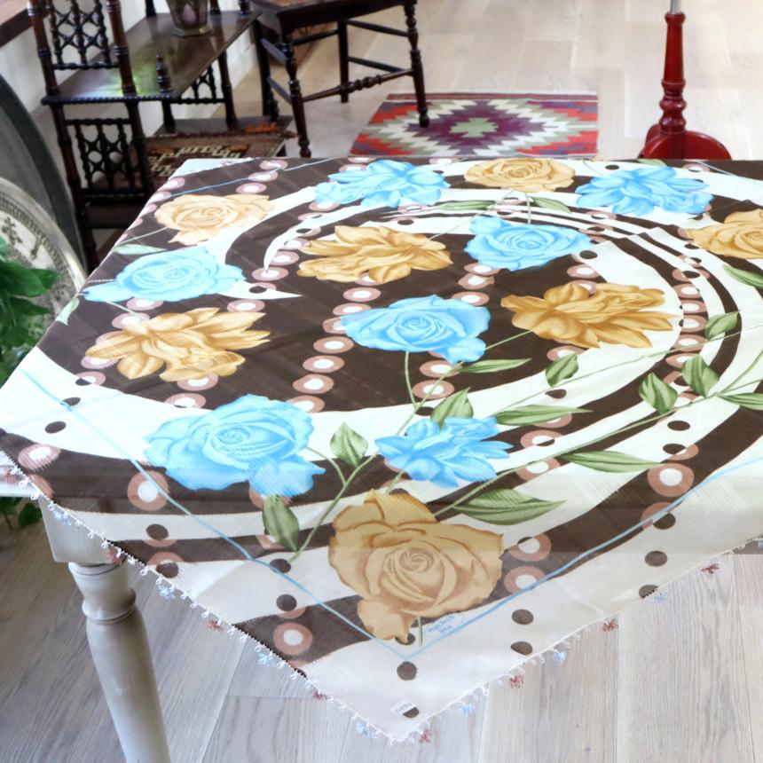 オヤスカーフ ヤズマ　正方形　トルコレース編みイーネオヤ　繊細なモチーフ　ブラウン | ブランド登録なし | 01