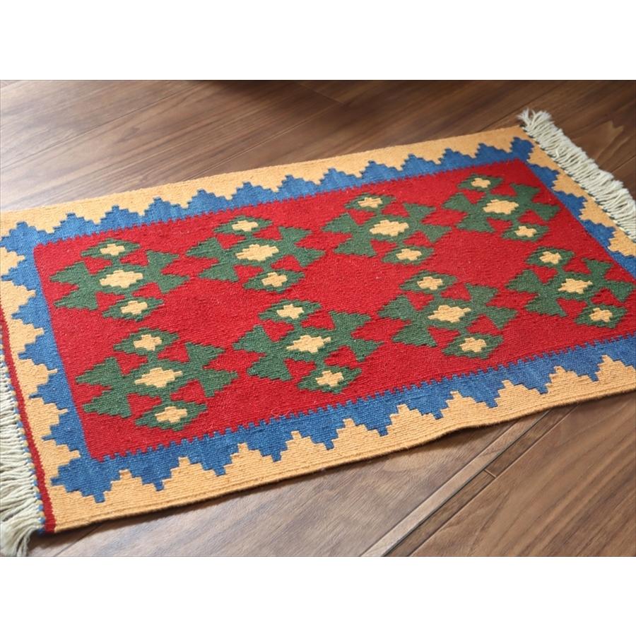 カシュカイ族の手織りキリム シラーズ 58x42cm 発色のよいカラフルモチーフ　レッド/イエロー | ブランド登録なし | 02