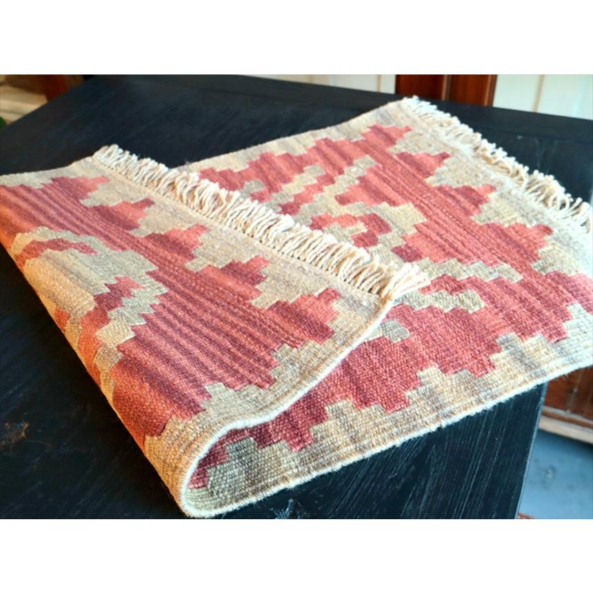 手織りキリム イラン南部シラーズ 69x45cm ウール100% 一点もの 生命の木 |  | 02