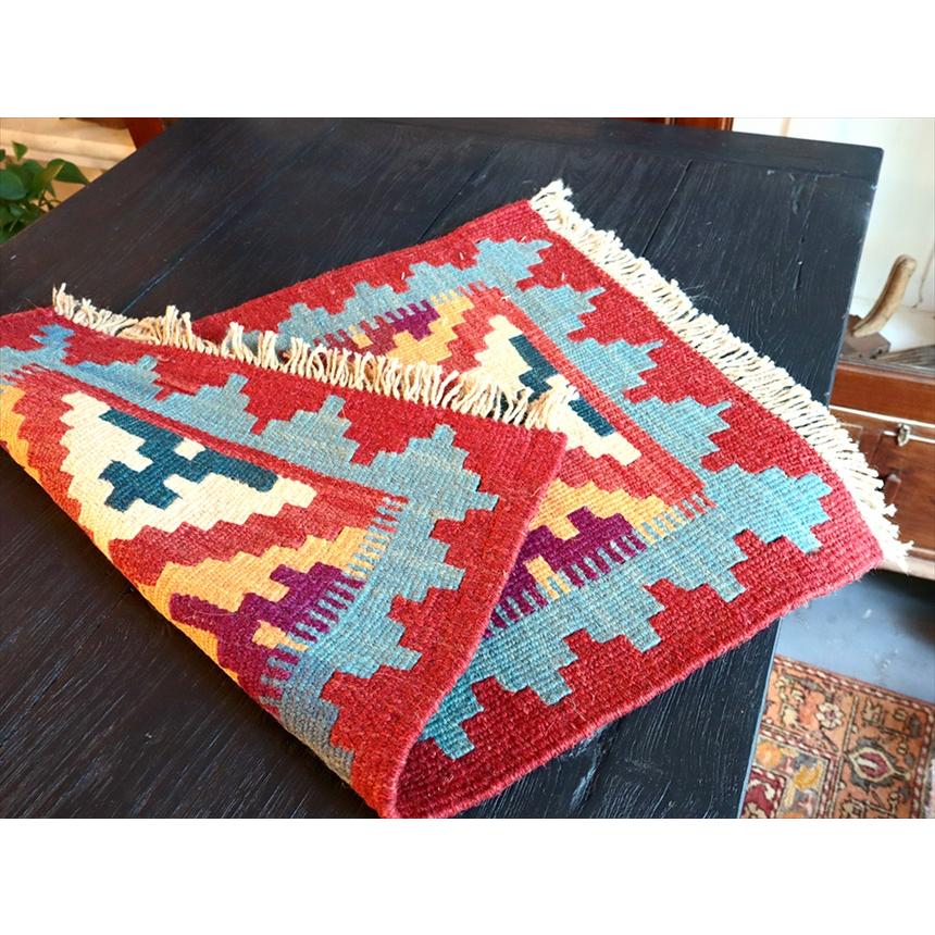 手織りキリム イラン南部シラーズ 62x44cm ウール100% 一点もの |  | 02